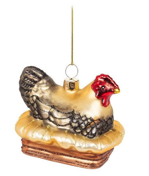Hen on Roost Ornament