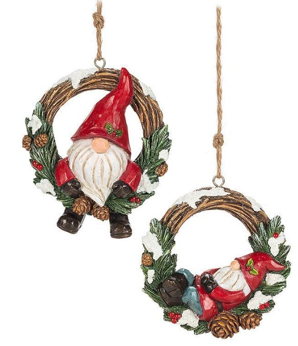 Gnome with Wreath Ornament