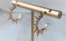 Load image into Gallery viewer, Sun Burst Hoop Earrings - Gold - Agaveh Girl