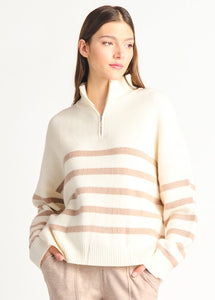 Half-Zipped Striped Sweater - Dex