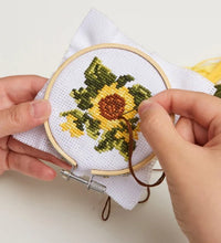 Load image into Gallery viewer, Sunflower Mini Cross Stitch Kit - Kikkerland