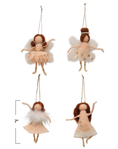 Wool Felt Ballerina Ornament - 4 Styles