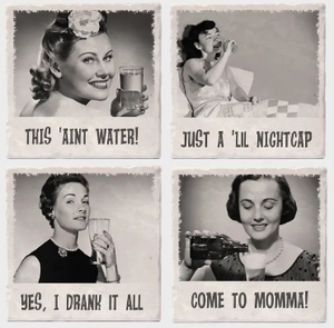 Retro Drunk Gals Coaster Set Of 4