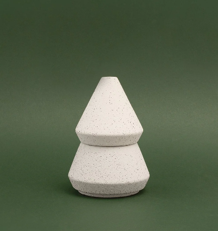 Small Cypress Fir White Speckled Tree Stack Candle