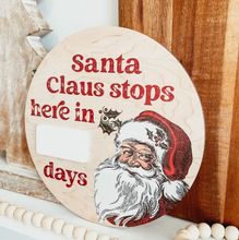 Load image into Gallery viewer, Vintage Santa Christmas Countdown Mini Sign