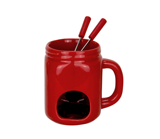 Red Mason Mug Fondue Set