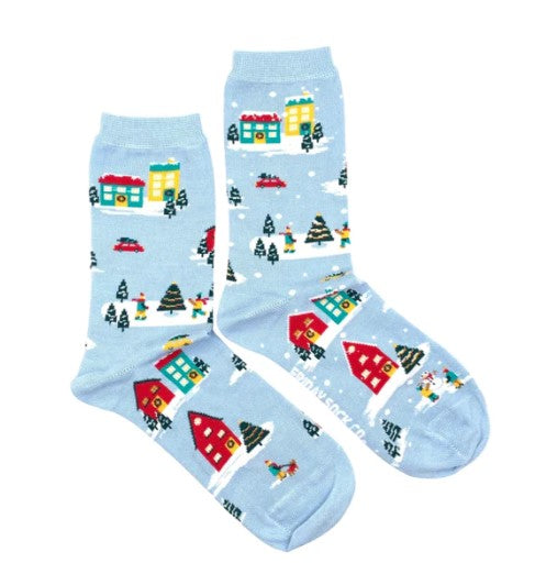 Women's Christmas Village Socks - Friday Sock Co.