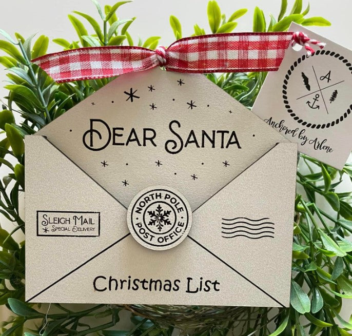 Dear Santa Envelope Ornament - Anchored by Arlene