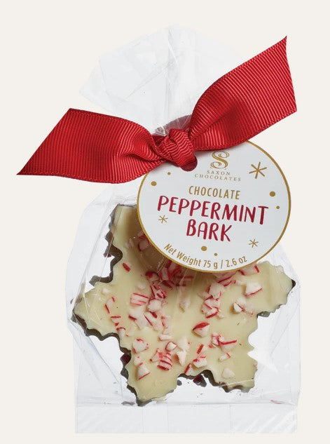 Peppermint Bark Snowflake Bag (3 pieces) - Saxon Chocolates