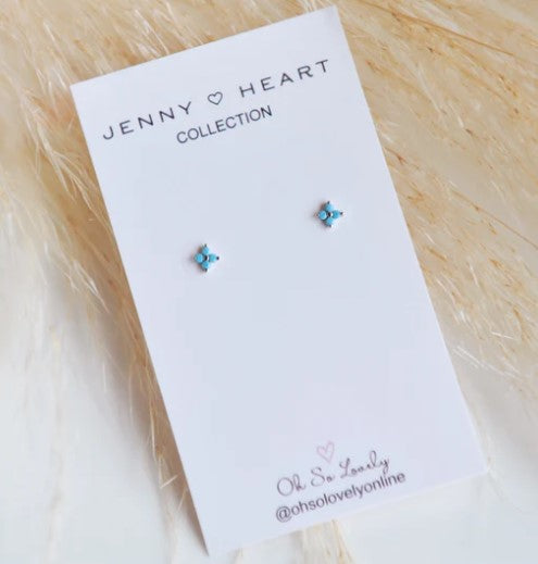 Bloom Earrings - Silver/Turquoise - Oh So Lovely