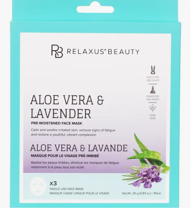 Aloe and Lavender Facial Sheet Masks - Relaxus