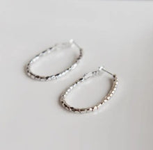 Load image into Gallery viewer, Raya Beaded Hoop Earrings - Silver - Oh So Lovely