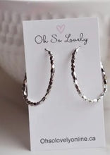 Load image into Gallery viewer, Raya Beaded Hoop Earrings - Silver - Oh So Lovely