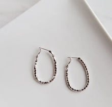 Load image into Gallery viewer, Raya Beaded Hoop Earrings - Silver - Oh So Lovely