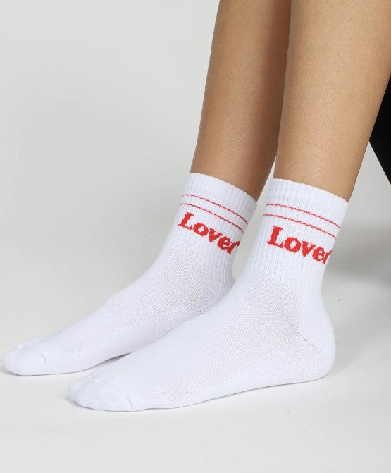 Lover Socks - White/Red - Brunette The Label