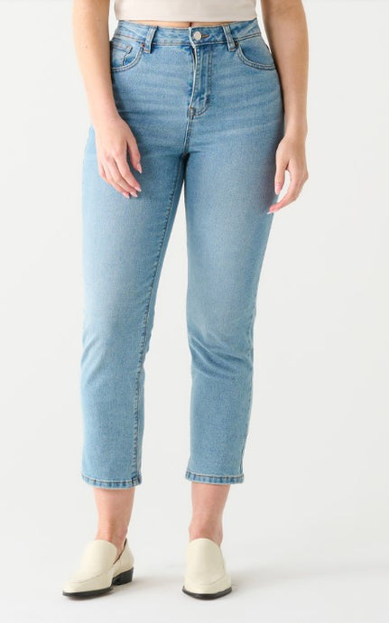 High Rise Relaxed Straight Jean - Black Tape