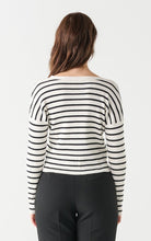 Load image into Gallery viewer, Ribbed Stripe Cardigan - Black Tape
