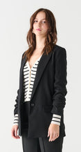 Load image into Gallery viewer, Ruched Sleeve Flowy Blazer - Black Tape