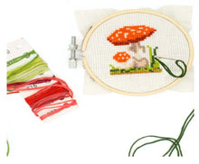 Load image into Gallery viewer, Mushroom Mini Cross Stitch Kit - Kikkerland