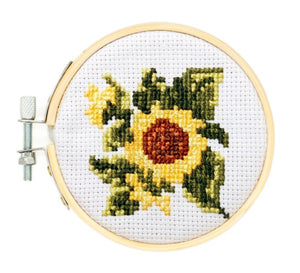 Sunflower Mini Cross Stitch Kit - Kikkerland