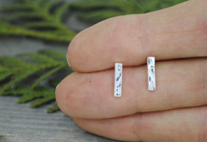 Tiny Bar Stud Earrings - Elements Gallery