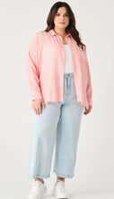 Load image into Gallery viewer, Oversized Shirt - Melon/White Stripe - Curvy - Dex Plus