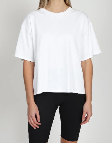 Boxy Tee - White - Brunette The Label