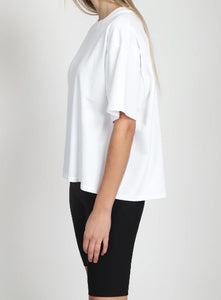 Boxy Tee - White - Brunette The Label