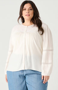 Lace Detail Button Up Blouse - Dex Plus