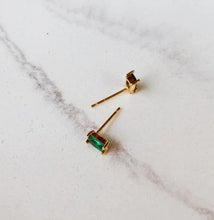 Load image into Gallery viewer, Emerald Baguette Earrings - Oh So Lovely