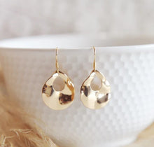 Load image into Gallery viewer, Alexa Gold Brass Textured Dangle Earrings - Oh So Lovely