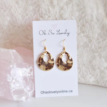 Load image into Gallery viewer, Alexa Gold Brass Textured Dangle Earrings - Oh So Lovely