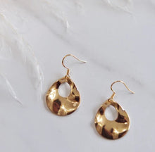 Load image into Gallery viewer, Alexa Gold Brass Textured Dangle Earrings - Oh So Lovely