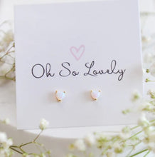 Load image into Gallery viewer, Genevieve Opal Heart Stud Earrings - Oh So Lovely