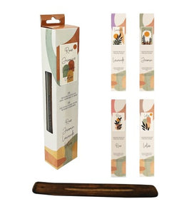Assorted Incense Stick Kit with Wooden Holder