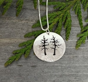 Tall Tree Pendant Round Necklace - Elements Gallery