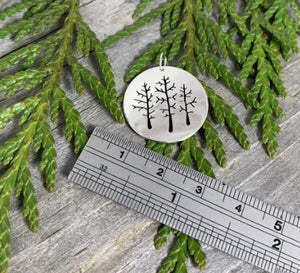 Tall Tree Pendant Round Necklace - Elements Gallery