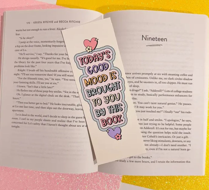 Todays Good Mood Glitter Bookmark - BlushedDesigns
