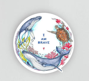 I AM Brave Sticker - Nicola North Art