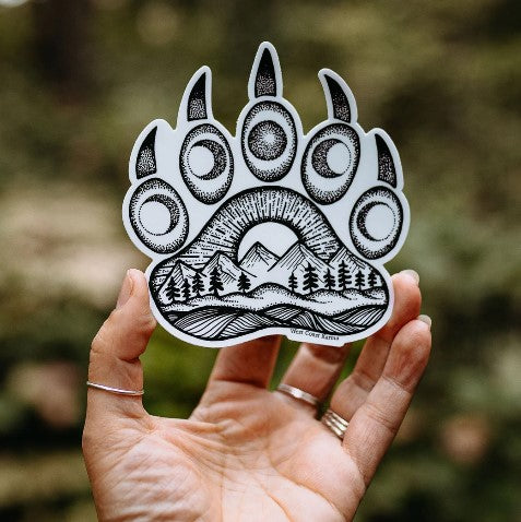 West Coast Karma Nature Bear Paw Vinyl Sticker