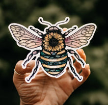 Load image into Gallery viewer, West Coast Karma Sunflower Bee Colourful Vinyl Sticker