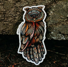 Load image into Gallery viewer, West Coast Karma Owl Colourful Vinyl Sticker