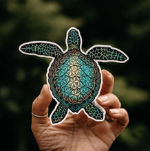 Load image into Gallery viewer, West Coast Karma Flower of life Turtle Colourful Vinyl Sticker