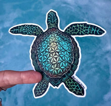 Load image into Gallery viewer, West Coast Karma Flower of life Turtle Colourful Vinyl Sticker