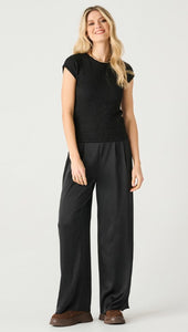 Drop Shoulder Textured Top - Black Tape