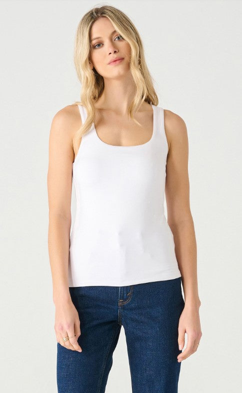 Essential Tank Top - White - Black Tape