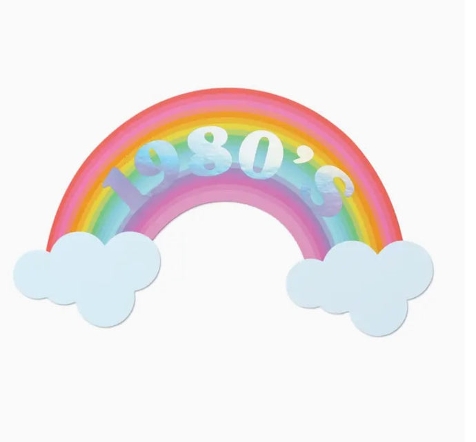 Vinyl Sticker - 1980's holographic rainbow sticker