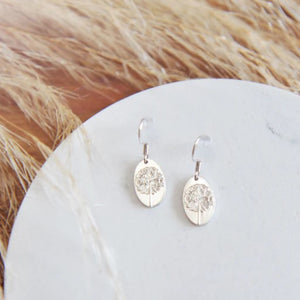 Matte Dandelion Earrings - Silver - Oh So Lovely