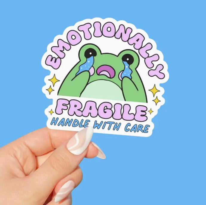Emotionally Fragile Frog Vinyl Sticker