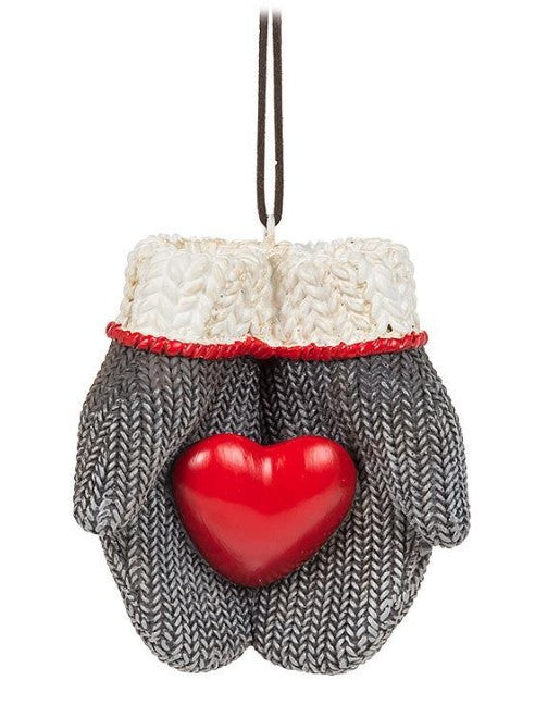 Mittens with Heart Ornament